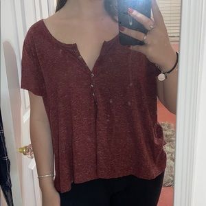 burgundy flower top